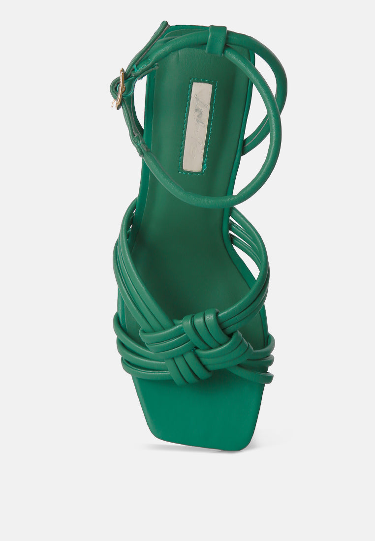 Weekend Pick Box Knot Pin Heel Sandals