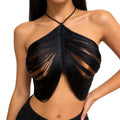 Black halter top women's designed for evenings out
