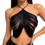 Black halter top women's designed for evenings out