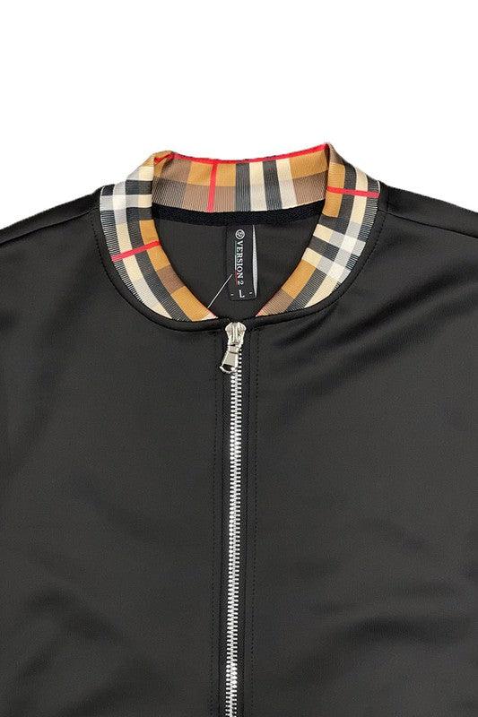 Men's Jackets Weiv Checkered Plaid Full Zip Track Jacket