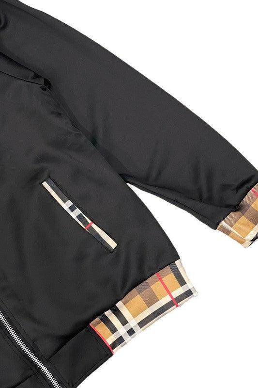 Mens Checkered Plaid Full Zip Track Jacket - VacationGrabs