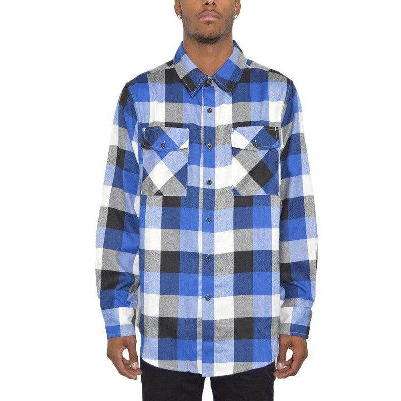 Mens Shirts LS Checkered Flannel - VacationGrabs