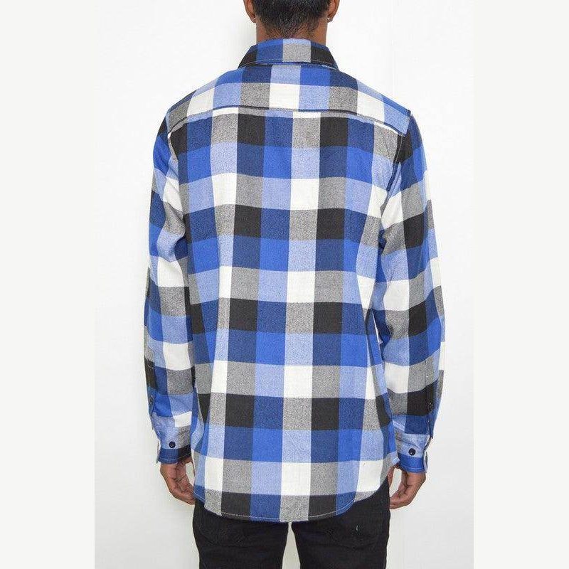 Mens Shirts LS Checkered Flannel - VacationGrabs