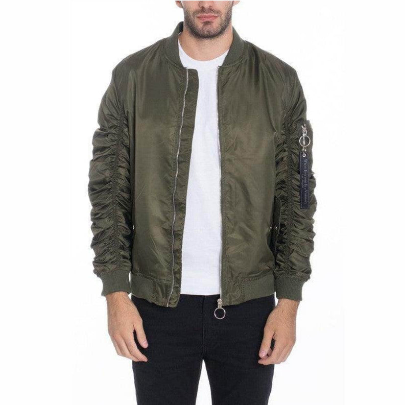 Men Casual Flight Lined Bomber Jacket - VacationGrabs