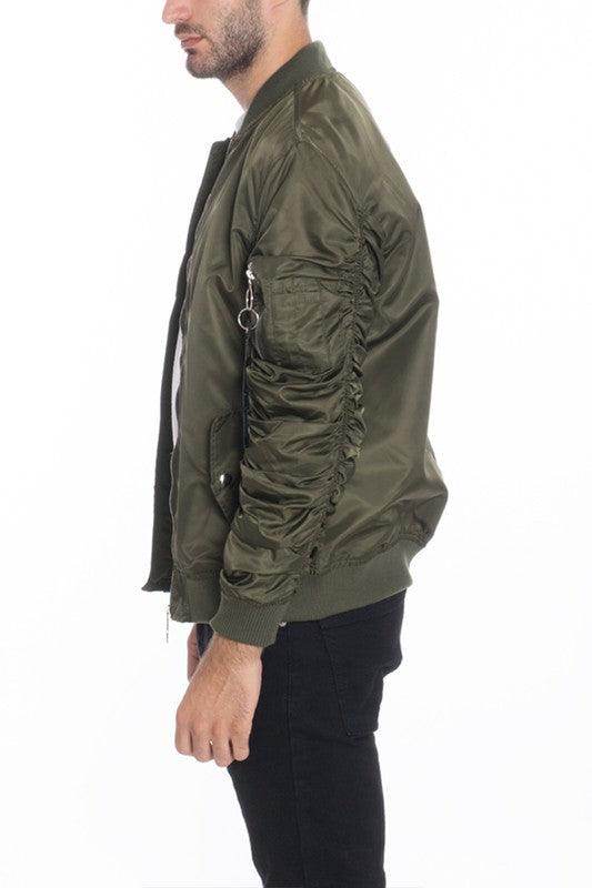 Men Casual Flight Lined Bomber Jacket - VacationGrabs