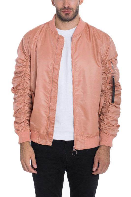 Men Casual Flight Lined Bomber Jacket - VacationGrabs