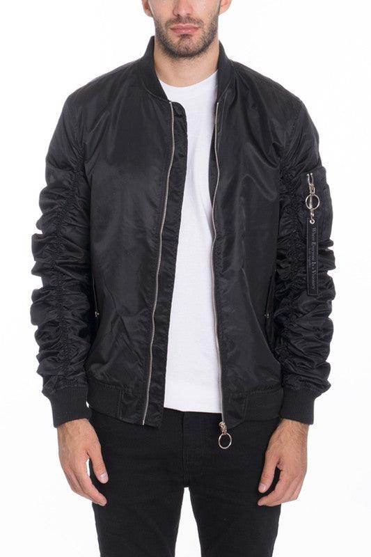 Men Casual Flight Lined Bomber Jacket - VacationGrabs