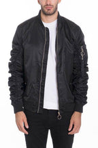 Men Casual Flight Lined Bomber Jacket - VacationGrabs