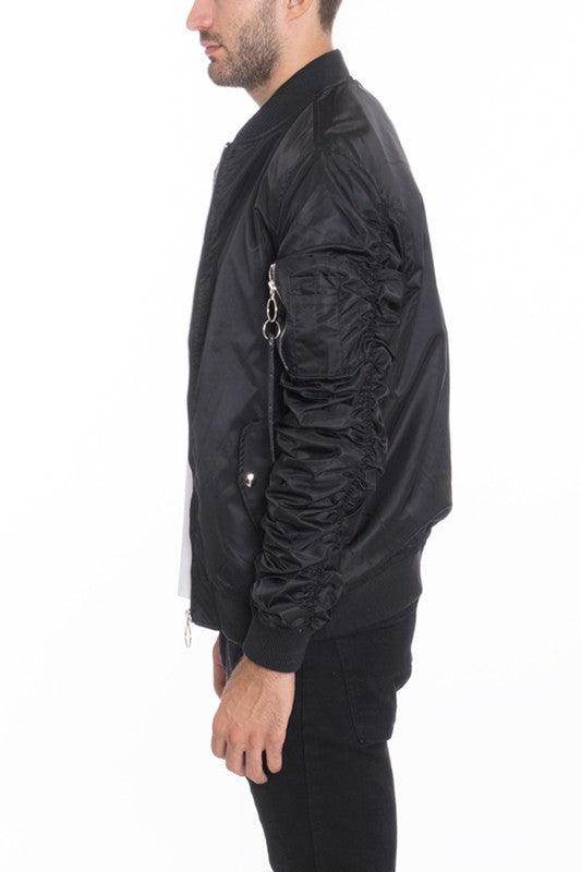Men Casual Flight Lined Bomber Jacket - VacationGrabs