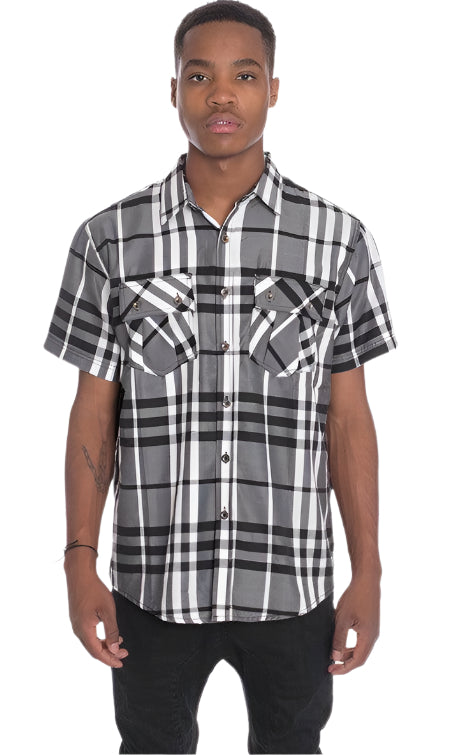 Casual Short Sleeve Checker Shirts - VacationGrabs