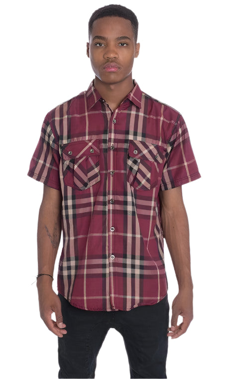 Casual Short Sleeve Checker Shirts - VacationGrabs