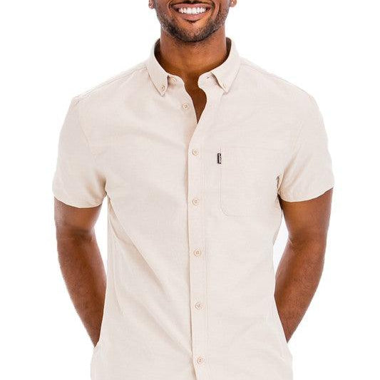 Men's Shirts Weiv Men'S Casual Short Sleeve Solid Shirts