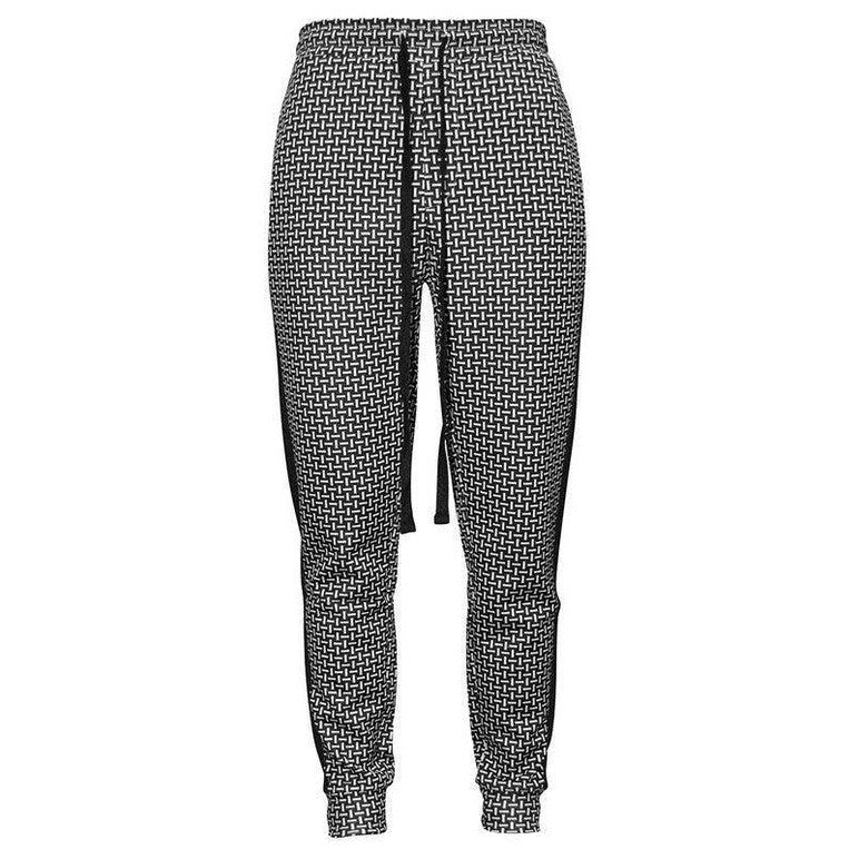 Patterned Sweatpants with Side Stripe - VacationGrabs