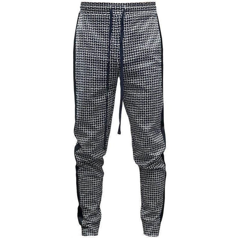 Patterned Sweatpants with Side Stripe - VacationGrabs