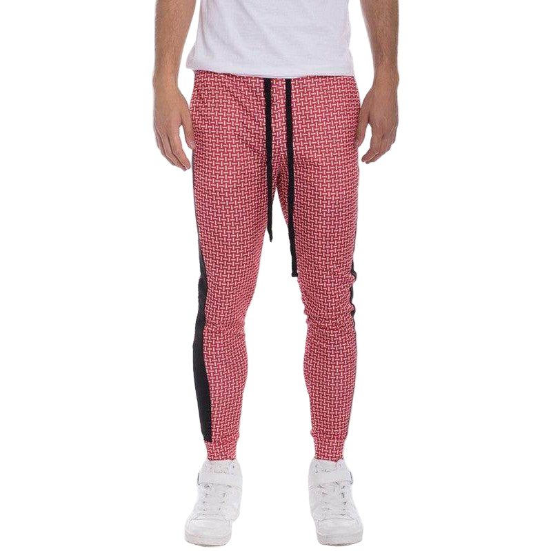 Patterned Sweatpants with Side Stripe - VacationGrabs