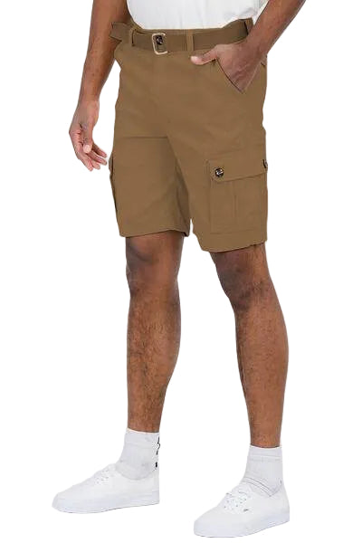 Mens Belted Cargo Shorts with Belt - VacationGrabs