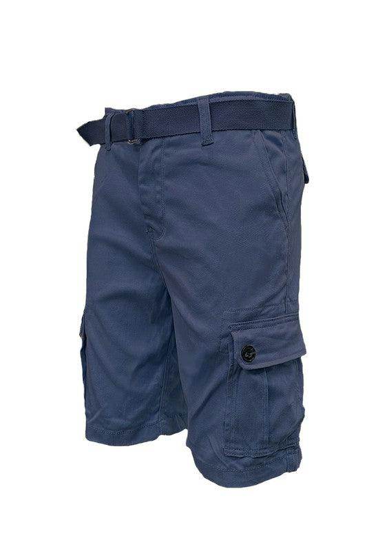 Mens Belted Cargo Shorts with Belt - VacationGrabs