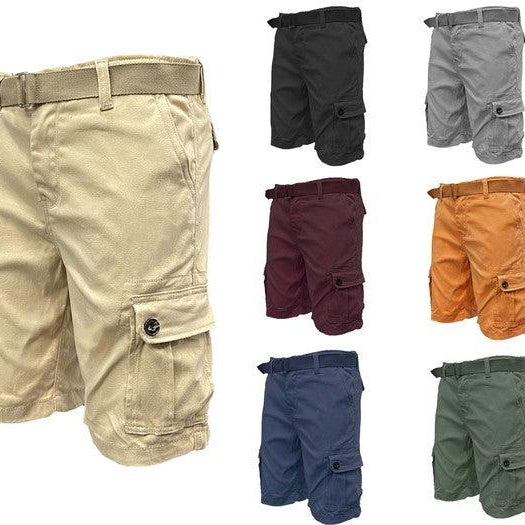 Men's Shorts Weiv Mens Belted Cargo Shorts with Belt