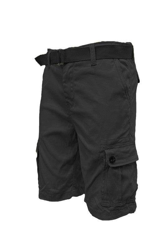 Mens Belted Cargo Shorts with Belt - VacationGrabs
