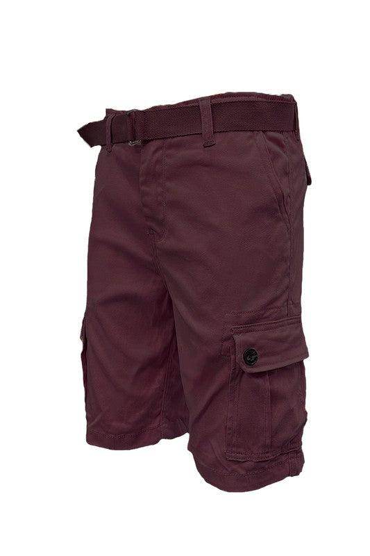 Mens Belted Cargo Shorts with Belt - VacationGrabs