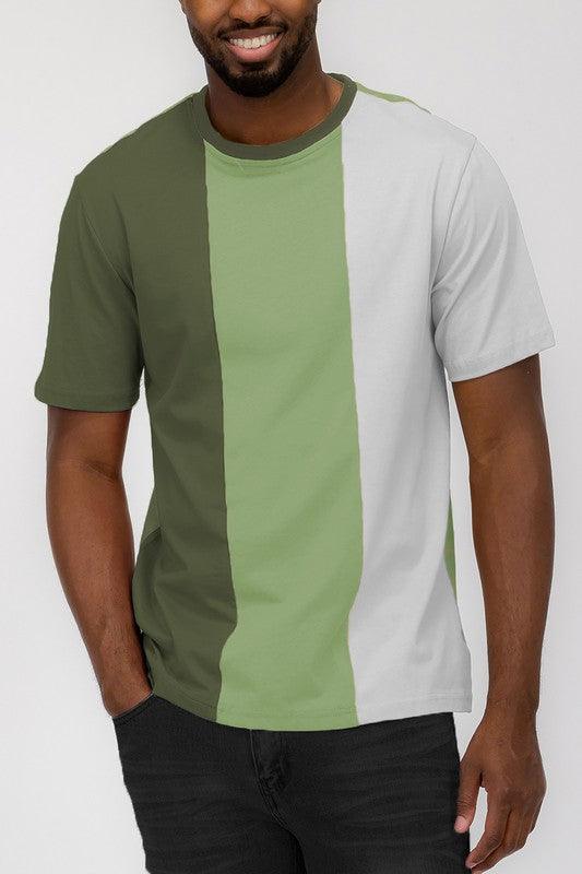 Men's Shirts - Tee's Weiv Mens Color Block T Shirt