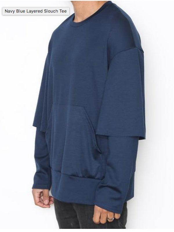 Mens Double Layered Pullover Sweatshirts - VacationGrabs