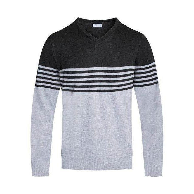 Mens Knit V-neck Pullover Sweaters - VacationGrabs