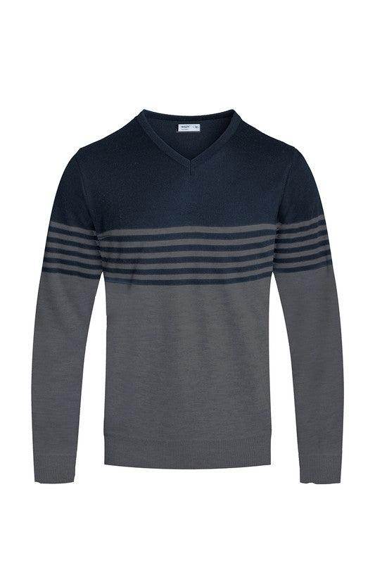 Mens Knit V-neck Pullover Sweaters - VacationGrabs