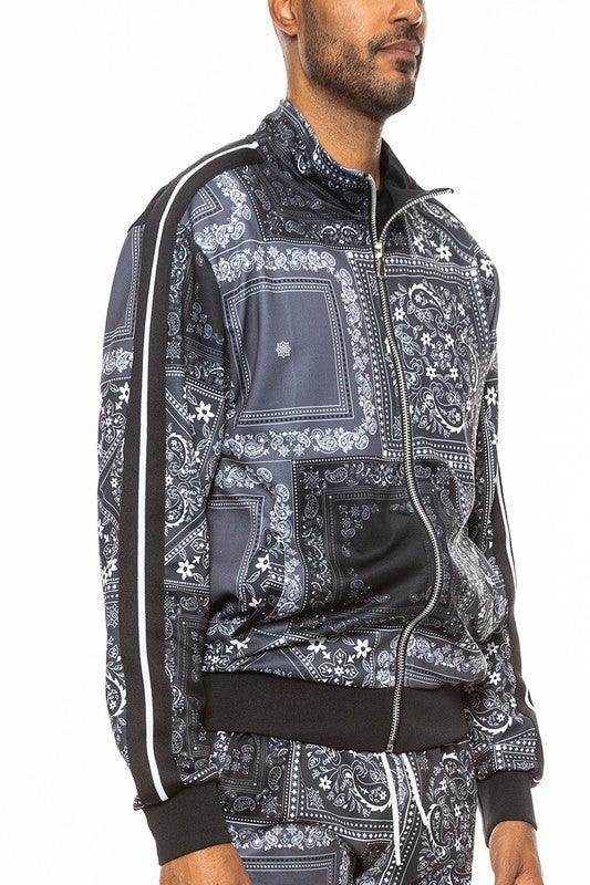 Mens Paisley Bandana Track Jacket - VacationGrabs