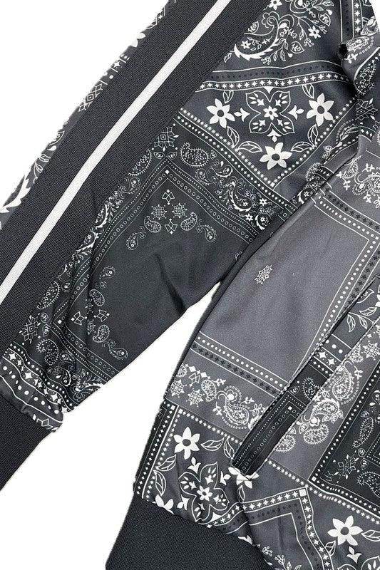 Mens Paisley Bandana Track Jacket - VacationGrabs