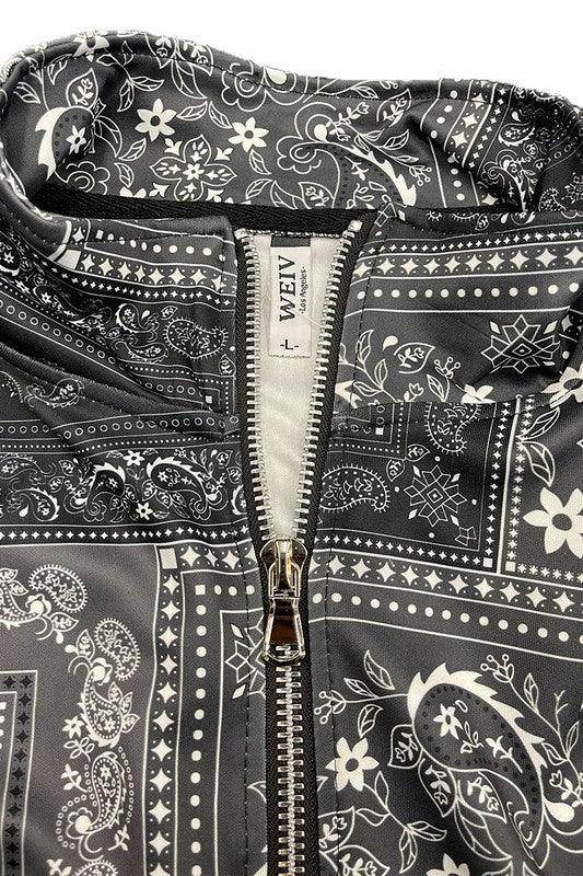 Mens Paisley Bandana Track Jacket - VacationGrabs