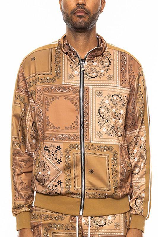 Mens Paisley Bandana Track Jacket - VacationGrabs