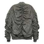 Microsuede Scrunched Bomber Jacket - VacationGrabs