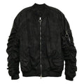 Microsuede Scrunched Bomber Jacket - VacationGrabs