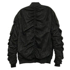 Microsuede Scrunched Bomber Jacket - VacationGrabs