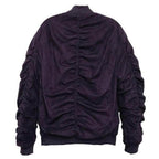Microsuede Scrunched Bomber Jacket - VacationGrabs