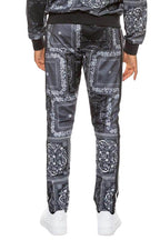 Mens Paisley Bandana Print Track Pants - VacationGrabs