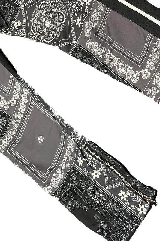 Mens Paisley Bandana Print Track Pants - VacationGrabs