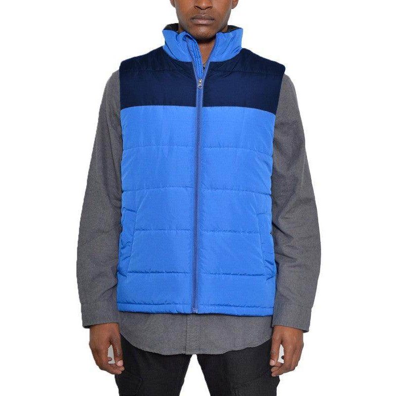 Mens Two Tone Color Block Padded Vest - VacationGrabs