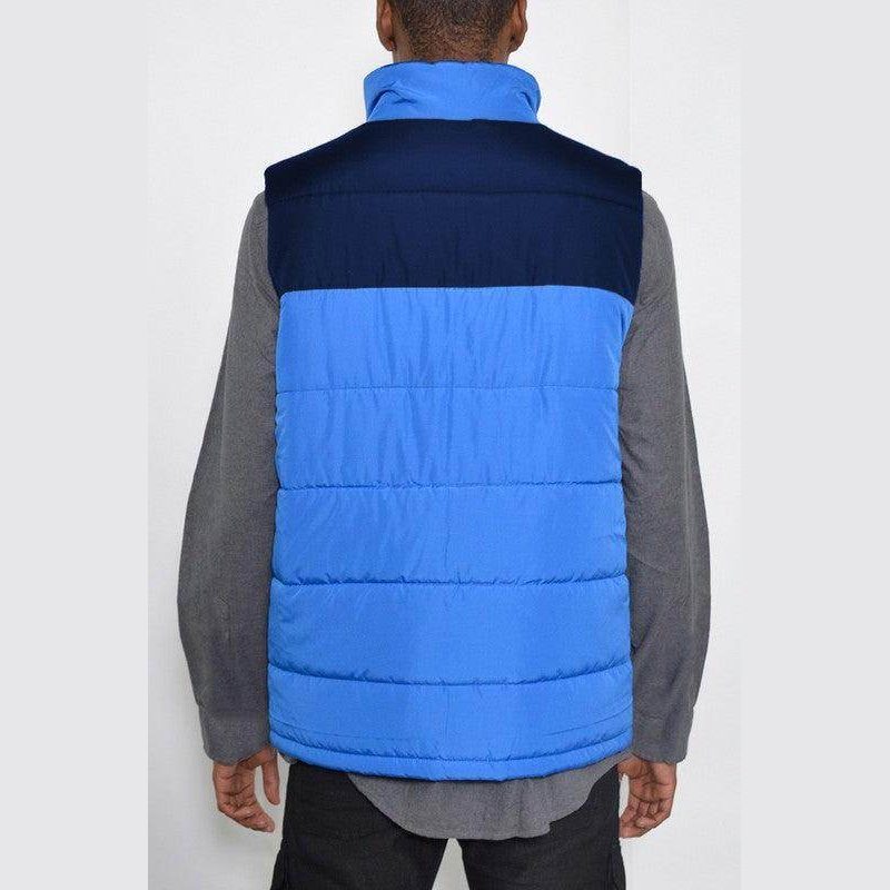 Mens Two Tone Color Block Padded Vest - VacationGrabs