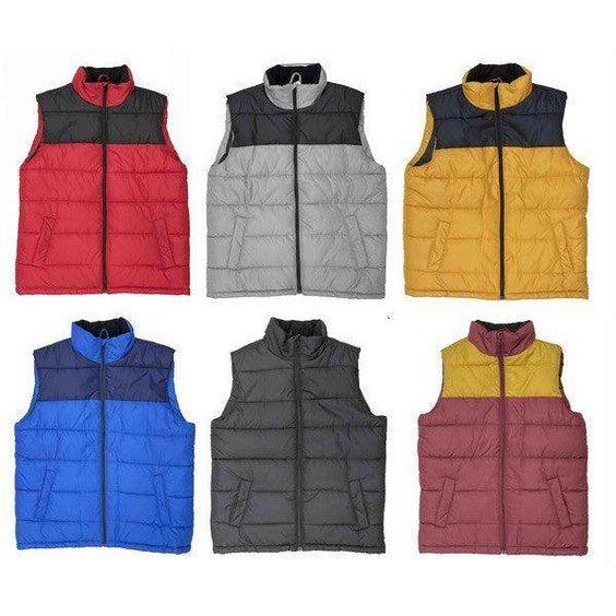 Mens Two Tone Color Block Padded Vest - VacationGrabs