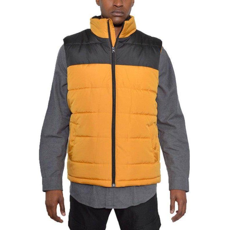 Mens Two Tone Color Block Padded Vest - VacationGrabs