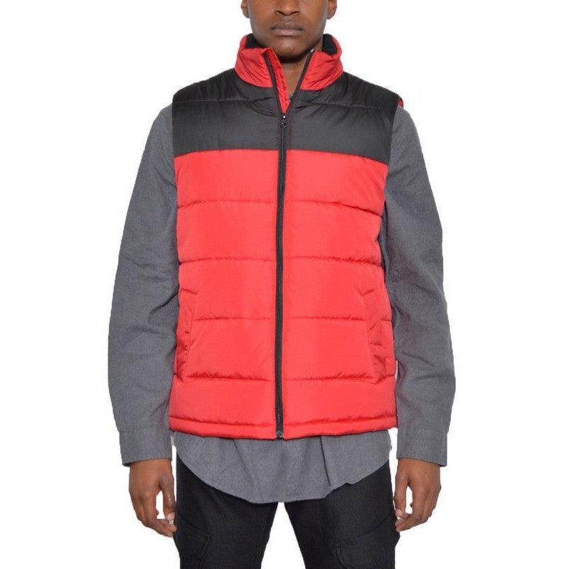 Mens Two Tone Color Block Padded Vest - VacationGrabs