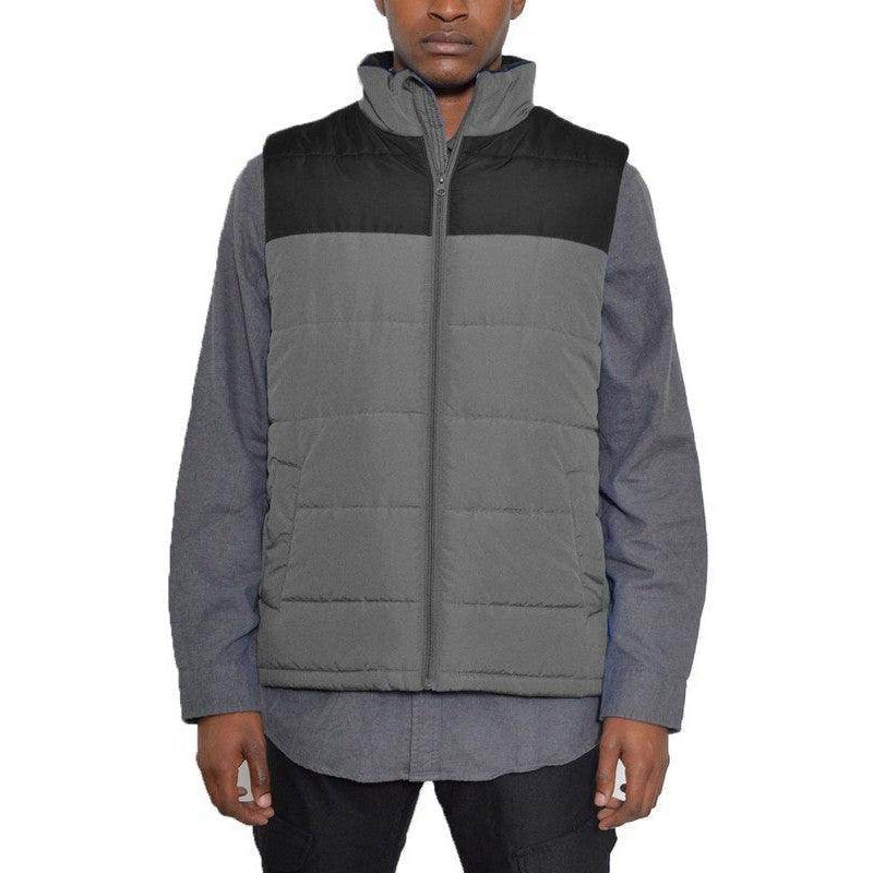 Mens Two Tone Color Block Padded Vest - VacationGrabs