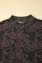 JUNIPER BLVD women's western rodeo mesh top featuring a stylish rodeo print design
