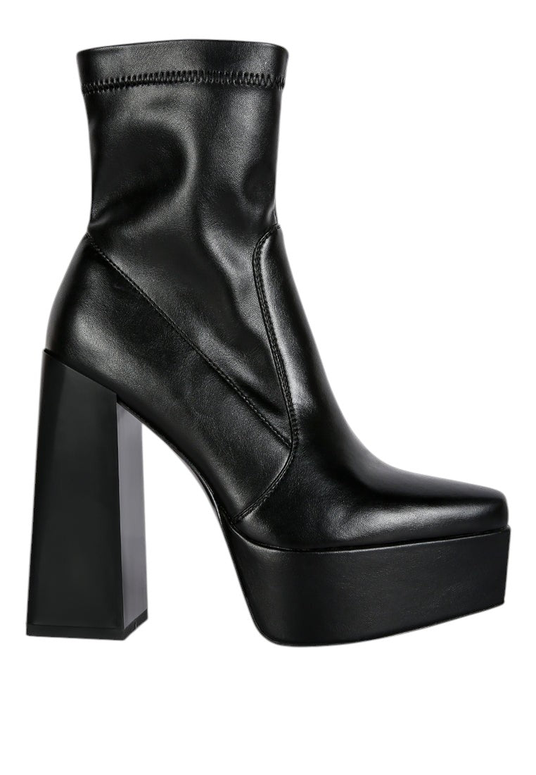 Whippers Patent Pu High Platform Ankle Boots