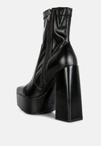 Whippers Patent Pu High Platform Ankle Boots