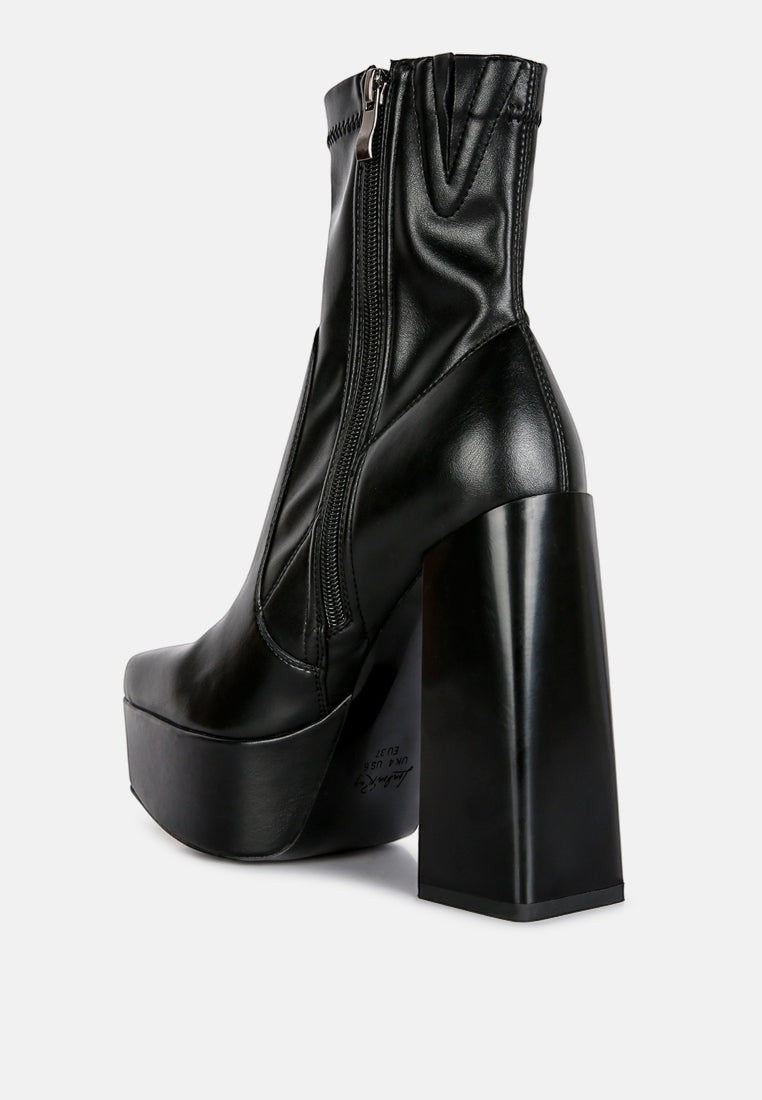Whippers Patent Pu High Platform Ankle Boots