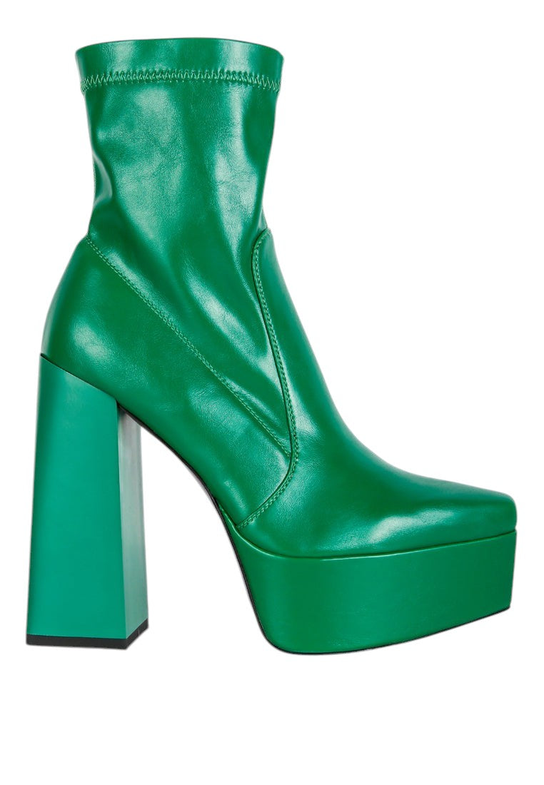 Whippers Patent Pu High Platform Ankle Boots