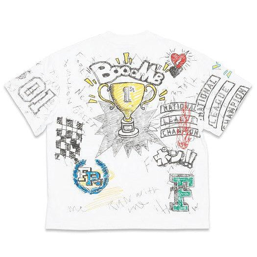 Men's Shirts - Tee's White All Over Doodling Tee Shirt